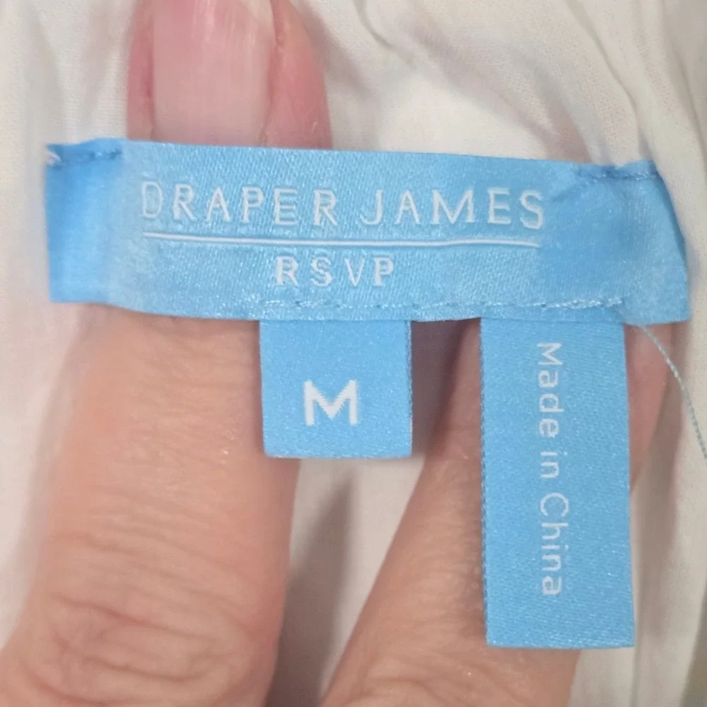 Draper James Rainbow Dot Tiered Midi Dress White Flutter Sleeves Pockets - Picture 8 of 15
